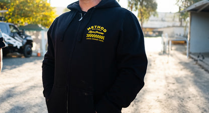 Poleron Negro Method Race Shop Zip-Up Hoodie